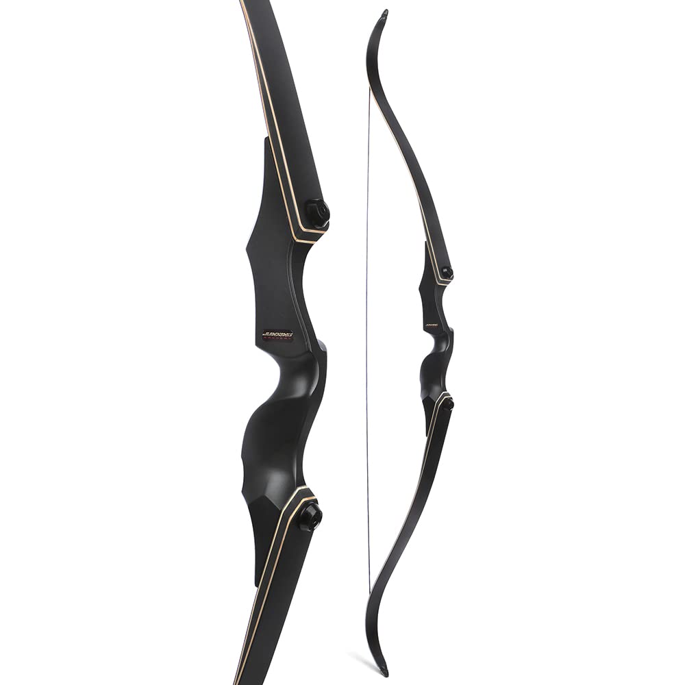 60" Jagd-Recurvebogen-Set für Erwachsene – 60 lbs Magnesiumlegierung Abnehmbarer Bogengriff, Rechtshänder, für Outdoor-Schießen