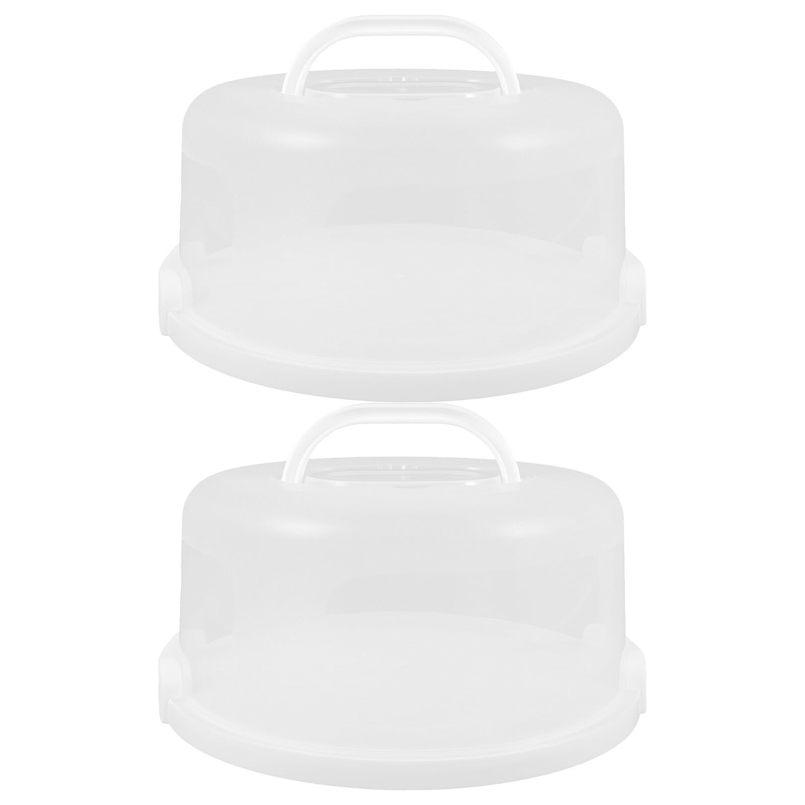 Lot de 2 Boîtes à Gâteau Rondes Hermétiques avec Couvercle Transparent et Poignée 25 CM Porte-Gâteau Réutilisable pour Cheesecake et Dessert pour Fêtes et Transport Sécurisé