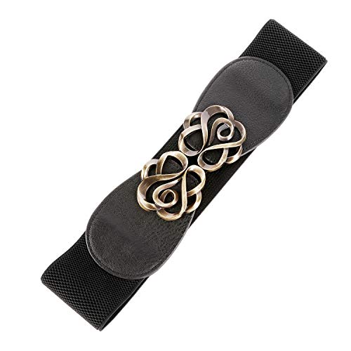 Women Stretchy Vintage Belt for Dresses Elastic Wide Waist Belt4