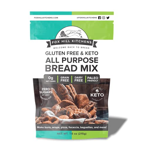 Certified Keto & Gluten Free All Purpose Bread Mix By Fox Hill Kitchens | Low Carb, Grain Free, Dairy Free, Gmo Free, Paleo Friendly | Zero Sugars At Any Serving Size #TOP23