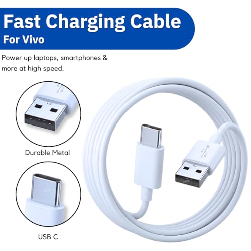 Image of 44w /66w USB Type C Flash Mobile Data Cable | Compatible For Vivo V30 /V29 /V28 /V27 /V25 /V23e /V23 pro /V21 5G Y53s Y73| High-Speed Sync & Stable Power Output | Original Fast Charging