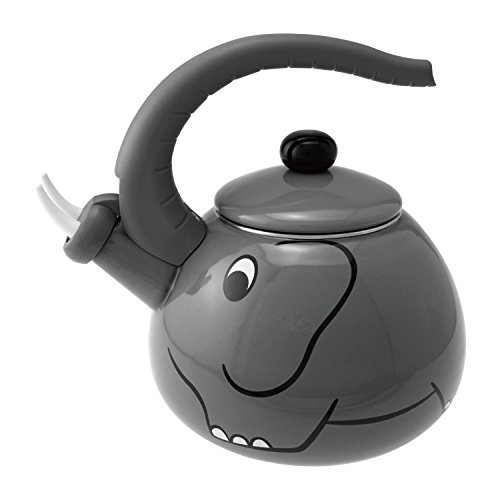 Supreme Housewares Emaille Whistling Teekanne Tee-Kessel Teakettle Stovetop, 2,0 Liter - Gourmet Artgrey Elefant-Entwurf thumbnail