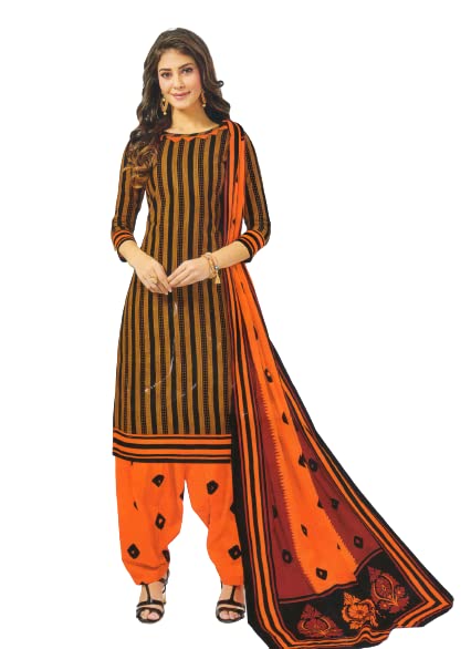 FAZ FASHION Women's Cotton Multicolor Printed Unstitiched Dress Material