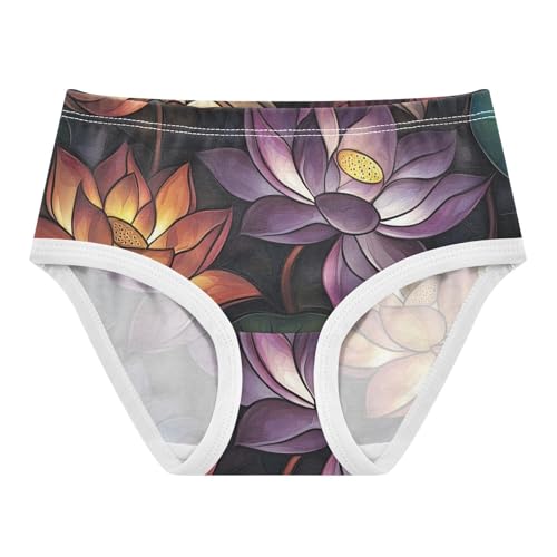 Colorful Lotus Panties for Girl Toddler Underwear Custom Cotton Cartoon Undies Kids Briefs 2t