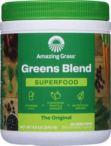 Miniatura 2 de Paquete de Polvo de Superalimento Verde Amazing Grass Polvo Verde con Enzimas Digestivas y Probióticos, Espirulina Orgánica, Clorela y Polvo de Raíz