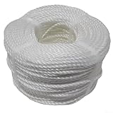 Bobina de cuerda de polietileno resistente para agricultura, vela, escalada, camping y remolque de vehículos, 3 hebras de 6 mm de diámetro, 30 m de longitud