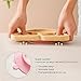 let's make Bamboo Suction Plates Bowls Set for Baby Toddler Divided Platter Food bowl with Silicone Fork & Spoon All-Natural Baby Feeding Set for Baby-Led Weaning, Non-Slip Design