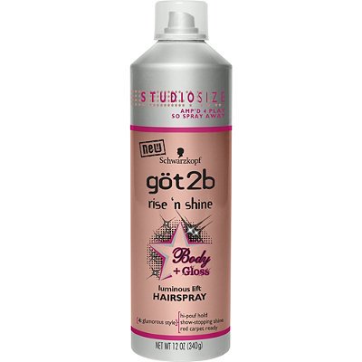 Got2b Rise 'N Shine - Laca para el cabello Body + Gloss Luminous Lift, peso neto, 12 onzas (11.99 oz) cada una, paquete de 2
