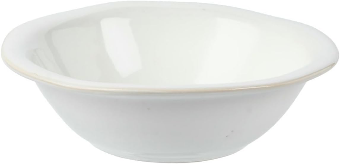 Ceramic retro solid color hat bowl household fresh and simple tableware-white 7.6 inches