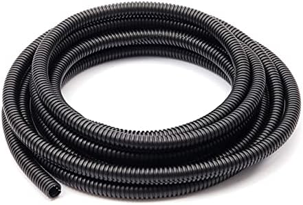 ANMOO Corrugated Tube Flexible Plastic for Pond Hose Garden Home Bedroom Tubing Pipe for Protecting Electrical Cables 5M 10mm Outer Diameter