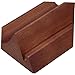 DOITOOL Versatile Wooden Display Stand for Cards Calendars and Mobile Phones Dual Slot Organizer for Desk Sturdy Walnut Finish for Photos and Notes