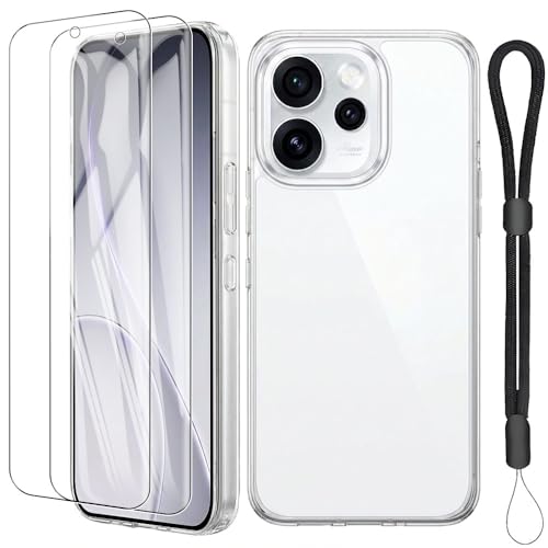 �y1+2���Z�b�g�zBARDATS �ی�J�o�[ �t�B���� For OPPO Reno 15A �P�[�X+�K���X�t�B���� �N���A �\�t�g �V���R�� ���y�� �Ռ��h�~ �����h�~ �����^ �h�w�� TPU �ی� �P�[�X �ی�J�o�[ ��G��ǂ� ��������������(�N���A)