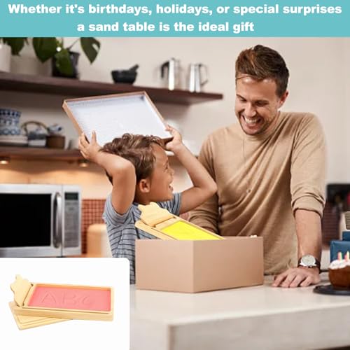 Tchsrim Montessori Sandtablet Frühes Training Buchstaben und Zeichens Pielzeug, Holz Sandtablet Montessori Lerns Spielzeug ab 3 4 Jahre Junge Mädchen, für Frühe Motorische Entwicklung bei Kindern