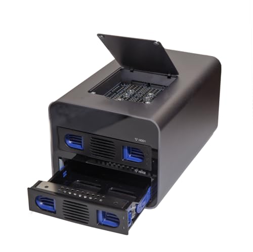 Image of USB 3.2 (10Gbps) Type-C 2 Bay 2.5 Inch and 3.5 Inch SATA Hard Drive + 2 Bay M.2 NMVe Combo External Hard Drive Enclosure