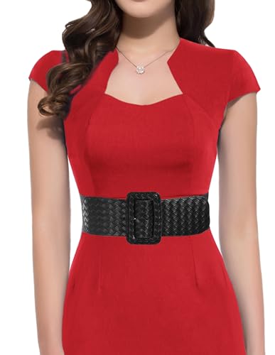 GRACE KARIN Women's Stretchy Belt 1950s 3 Inch Wide Elastic Belts