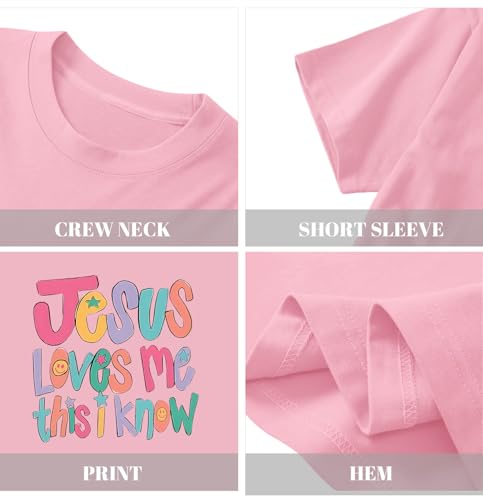 Image of BINTEHGS Jesus Shirts for Kids Christian Graphic Tees for Girls Religious God Tshirts Inspirational Bible Verse Cute T-Shirts