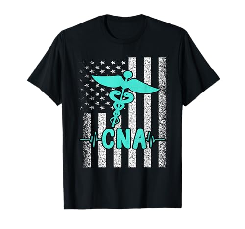 Nursing CNA Certified Nurse Assistant American Flag Vintage T-Shirt