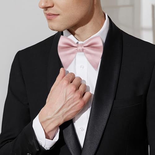 Image of Alizeal Velvet Pre-tied Adjustable Bow Tie for Men Oversize Formal Solid Tuxedo Bowtie