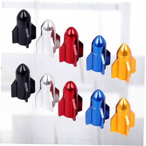 VICASKY 10 piezas tapas metálicas para válvula de neumáticos de bicicleta de aleación de aluminio colores surtidos con protección sellada contra suciedad y agua para neumáticos de bicicleta de carretera, montaña y más miniatura 6
