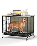 2024 New Dog Crate Furniture, Compact 27.2' Small Dog Dual-Entry Kennel Meets Elegant End Table, Effortless Maintenance, Chew-Resistant, Easy Mobility for Cozy Spaces, Rustic Gray