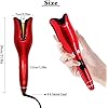Automatic Hair Curler, Hair Rotating Curling Wand with Extended Ceramic Barrel, Auto Off, Red