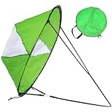 Yeory Kayak Sail Foldable PVC Quick Release Clear Window Downwind Kayak Wind Sail Portable Kayak Accessories Paddle Board Sail Green