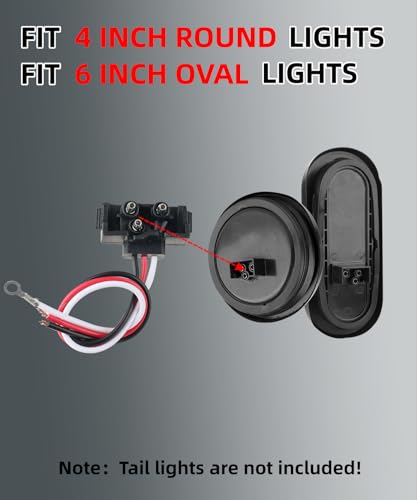 Image of 10x 3 Wire Plug Truck Trailer Light Plug Molded 3 Prong Pigtail Harness for Stop Turn Tail Sealed Round Oval Light Brake Backup Light