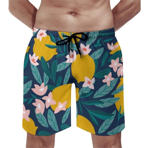 Short de bain homme citron de dessin animé idéal pour vos après-midi piscine