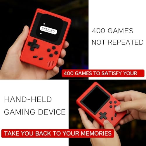 Image of Game Box 400 in 1 - Retro Handheld Gaming Console with 3 Inch Color Screen, Rechargeable Battery, AV Output, Classic Video Games for Kids & Adults (Colour May Vary) (Style 2)