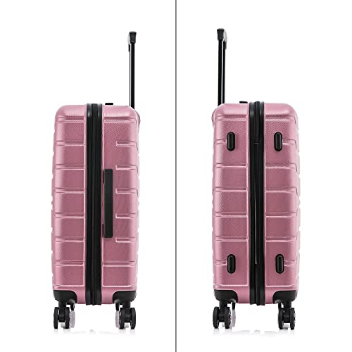 Image of InUSA TREND Luggage with Spinner Wheels | Durable Lightweight Hardshell Suitcase,Travel sets with Handle and Trolley | (20in, 24in, 28in) 3 Piece Set | Rose Gold