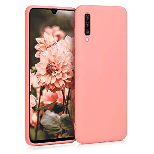 kwmobile Funda Compatible con Samsung Galaxy A70 - Carcasa de TPU Silicona - Protector Trasero en Coral Mate