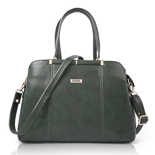 Image of ADISA two tone handbag 3 compartments shoulder bag for women and girls with sling belt (AD4084)