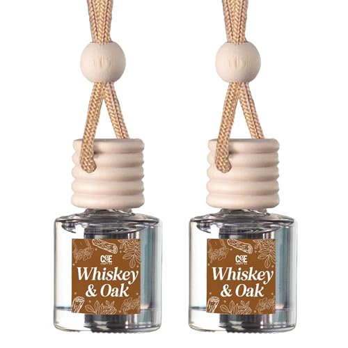 Image of CANDECraftCo Car Air Hanging Fragrance Oil, Car Auto Freshener for Essential Oils, Scents Fragrance Aromatherapy Automobile Diffuser, Long Lasting (Whiskey & Oak)