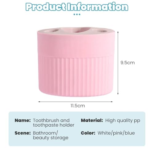 Image of DOOMSDAY 4 Toothbrush, 1 Toothpaste Organizer Caddy - Multipurpose Bathroom Storage Rack for Family Use - Waterproof, No-Drill Installation, Modern Design Holder for Bathroom