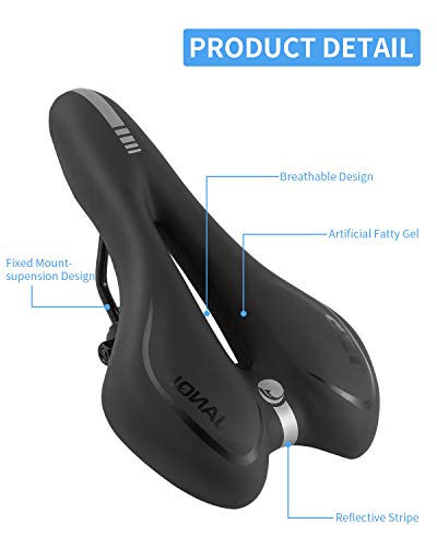 Msdada LS-HSZBCA-BLACK-MDUS2 Gel Bike Seat Bicycle Saddle, Bike Saddle For Men & Women thumb #2
