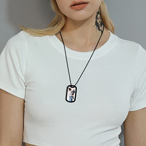 U7 Customized Picture On Black Dog Tags Necklace For Solider With Silicone Silencer #TOP1