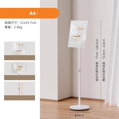 Pedestal A4 para carteles acrílicos de pie con base pesada resistente negra 5