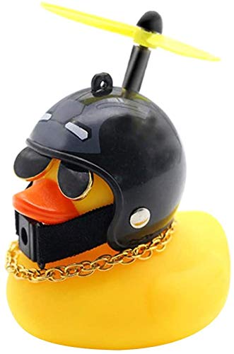 Campanello per Bicicletta, Campanello per Bicicletta per Bambini Disegno per Anatra, Colore Giallo Anatra con Casco per Biciclette, Bici Elettriche, Auto, Anatra Campanello per Bici con Luce,Type E