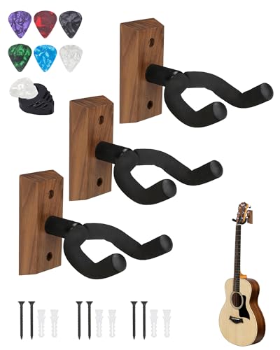 COREFUN Soporte para Guitarra Pared, 3 Piezas Base con 6 Piezas Puas para Musicales, Accesorios para...