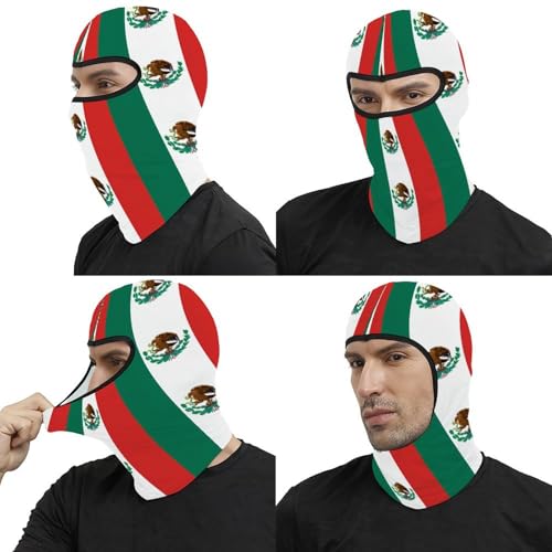 Balaclava de Invierno con Estampado de Bandera de México para Hombres y Mujeres, Máscara Térmica para Motocicleta, Esquí y Actividades al Aire Libre miniatura 5