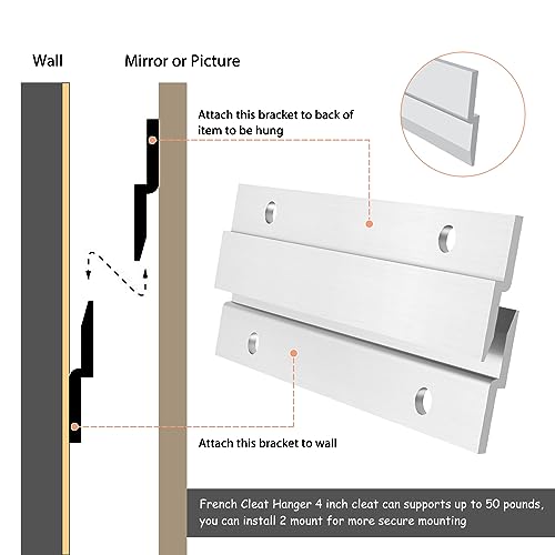 Cfoft French Cleat Picture Hanger, Aluminum Z Hanger Interlocking Wall Mounting Bracket Hardware Kit Z Clips For Hanging Wall Painting thumb #3