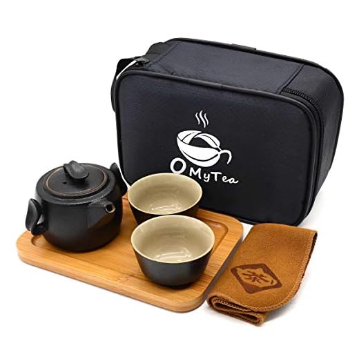 OMyTea 100% Handmade Chinese/Japanese Vintage Kungfu Gongfu Tea Set - Porcelain Teapot & Teacups & Bamboo Tea Tray & Tea Mat with a Portable Travel Bag (Zen)