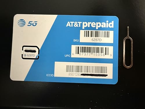 AT&T 5g Nano Sim Card for use on ATT Prepaid or Postpaid Service! for use with Any Unlocked or Att Device- Comes with SIMBROS Sim Removel Tool (1)