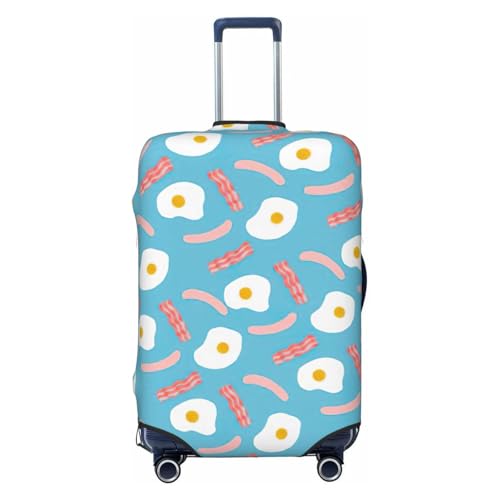 Hot Dog Egg Pattern Print Luggage Suitcase Cover Protector Luggage Washable Covers With Concealed Zipper
