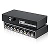 RCA Switch 2 in 1 Out Composite Video L/R Audio Switcher Selector Box 2X1, BolAAzuL 2-Way RCA Switcher - 2 Port AV Switch Box - Plug & Play for N64 PS2/3 Wii Xbox Game Consoles DVD STB TV