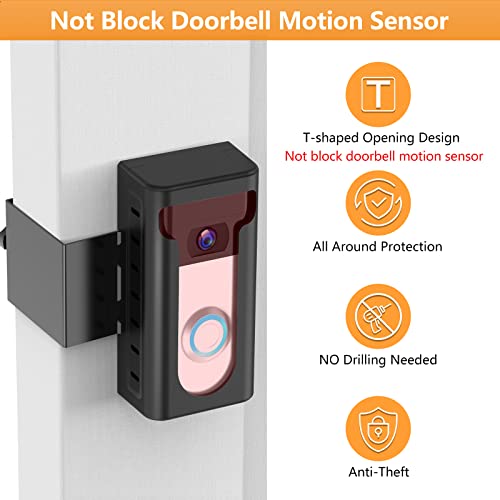 Anti-Theft Video Doorbell Mount, Not Block Doorbell Motion Sensor, No-Drill Mounting Bracket Wedge Adapter Holder Accessories For Home Rentals Office Room #TOP3