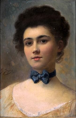 Toile modern peinture Femme avec arc Gustave Jean Jacquet décoration salon affiche 60x90