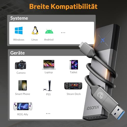 iDsonix M.2 NVMe & SATA SSD Enclosure Adapter の商品画像 6
