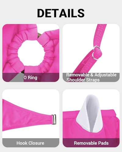 Image of Holipick Bandeau Bikini Top for Women Strapless Swimsuit Tops Only Bathing Suit Tops with Shoulder Straps