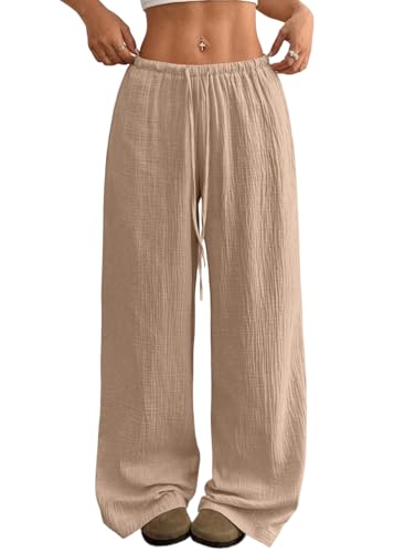 Acelitt Women's Wide Leg Linen Beach Trousers — Amazon listing image